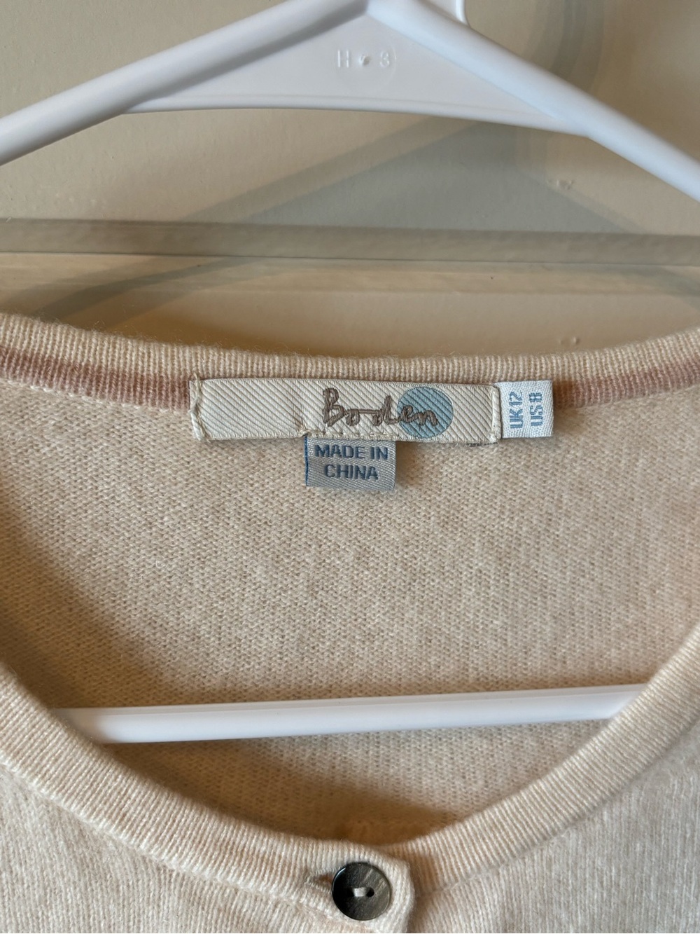 Mini Boden Cashmere size 8 Cream Button-Front Crewneck Cardigan - Picture 2 of 4
